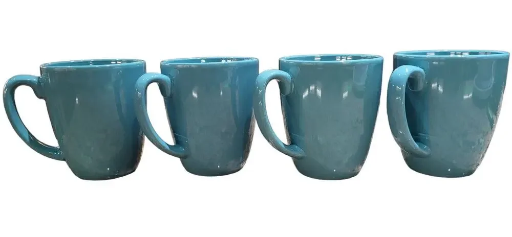 Corelle TURQUOISE TEAL 11-oz STONEWARE MUG Cup (Set Of 4)